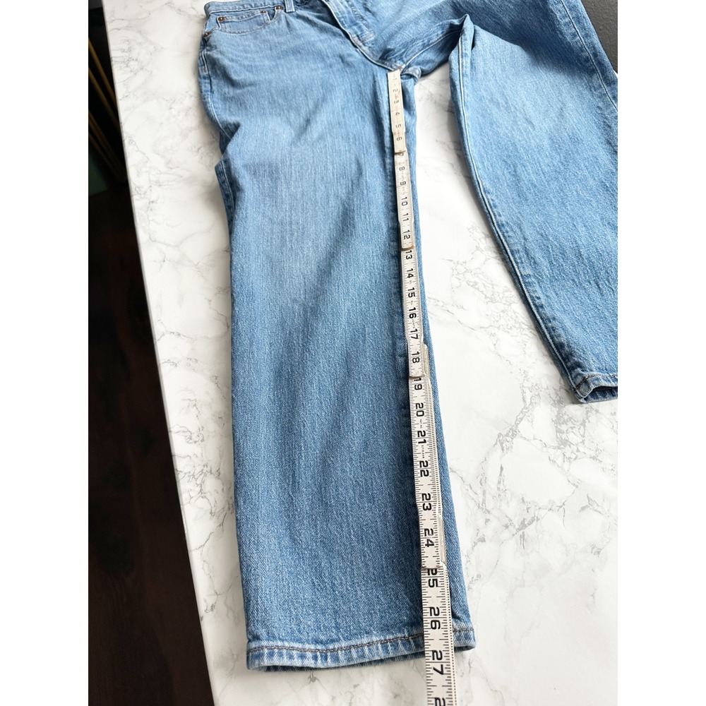 Madewell The Momjean High Rise Basley Wash Tapered Leg Blue Denim Jeans Size 28 - Picture 13 of 13